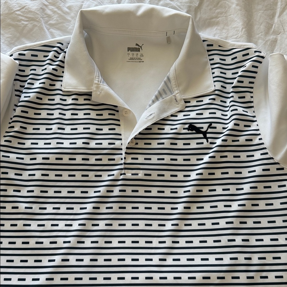 Puma Men's Polo Shirt with Black and White Pattern